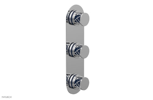 Phylrich JOLIE Thermostatic Valve with Two Volume Control with "Navy Blue" Accents 4-590