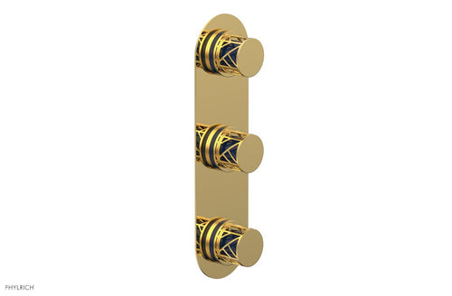 Phylrich JOLIE Thermostatic Valve with Two Volume Control with "Navy Blue" Accents 4-590