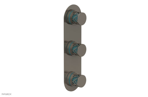 Phylrich JOLIE Thermostatic Valve with Two Volume Control with "Turquoise" Accents 4-590