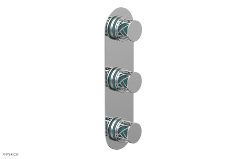 Phylrich JOLIE Thermostatic Valve with Two Volume Control with "Turquoise" Accents 4-590