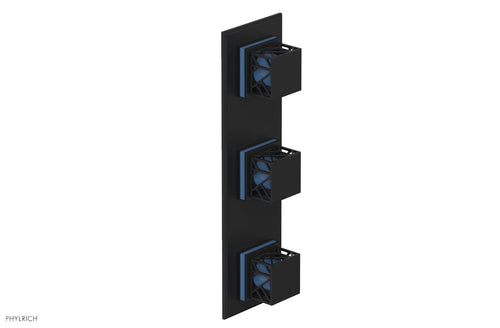 Phylrich JOLIE Thermostatic Valve with Two Volume Control with "Light Blue" Accents 4-591