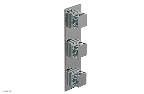 Phylrich JOLIE Thermostatic Valve with Two Volume Control with "Turquoise" Accents 4-591