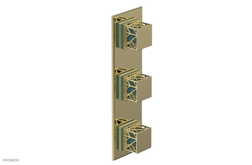 Phylrich JOLIE Thermostatic Valve with Two Volume Control with "Turquoise" Accents 4-591