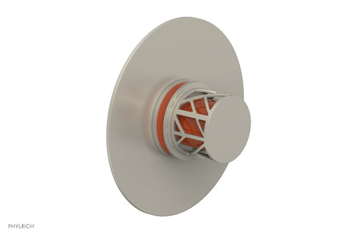 Phylrich JOLIE Pressure Balance Shower Plate & Handle Trim, Round Handle with "Orange" Accents 4-592