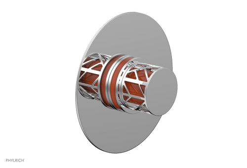 Phylrich JOLIE Pressure Balance Shower Plate & Handle Trim, Round Handle with "Orange" Accents 4-592