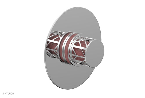 Phylrich JOLIE Pressure Balance Shower Plate & Handle Trim, Round Handle with "Pink" Accents 4-592