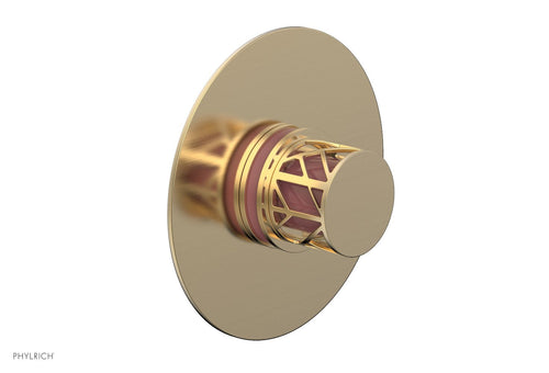 Phylrich JOLIE Pressure Balance Shower Plate & Handle Trim, Round Handle with "Pink" Accents 4-592