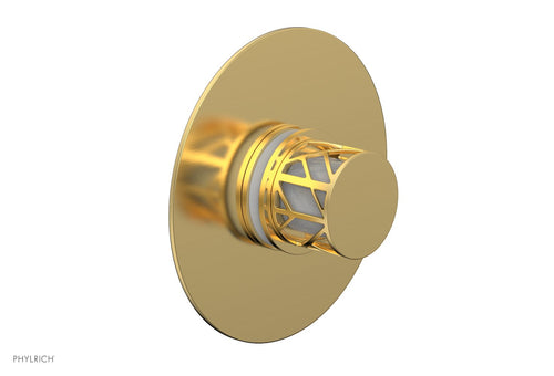 Phylrich JOLIE Pressure Balance Shower Plate & Handle Trim, Round Handle with "White" Accents 4-592