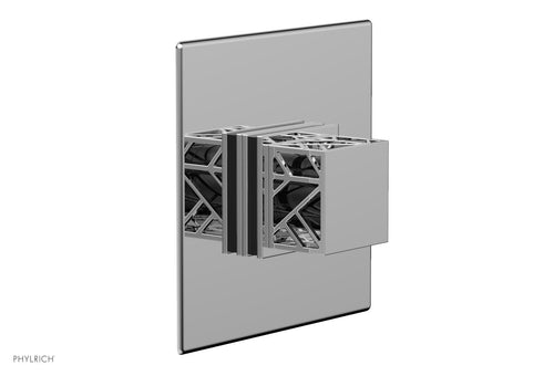 Phylrich JOLIE Pressure Balance Shower Plate & Handle Trim, Square Handle with "Black" Accents 4-593