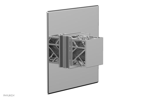 Phylrich JOLIE Pressure Balance Shower Plate & Handle Trim, Square Handle with "Grey" Accents 4-593