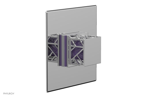 Phylrich JOLIE Pressure Balance Shower Plate & Handle Trim, Square Handle with "Purple" Accents 4-593