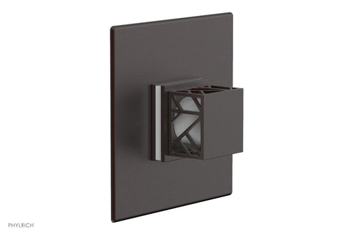 Phylrich JOLIE Pressure Balance Shower Plate & Handle Trim, Square Handle with "White" Accents 4-593