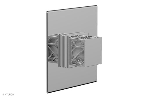 Phylrich JOLIE Pressure Balance Shower Plate & Handle Trim, Square Handle with "White" Accents 4-593