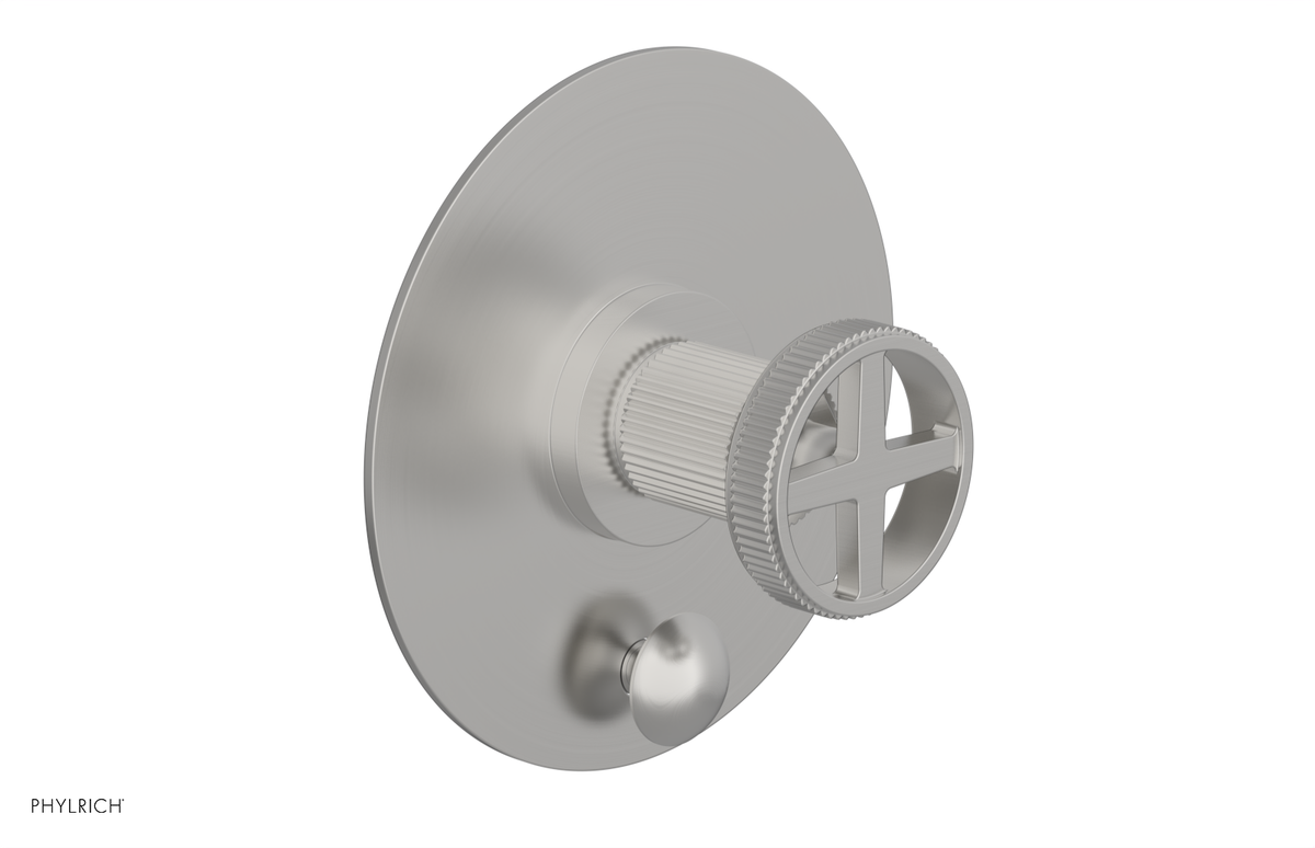 DUSTRIE - Pressure Balance Shower Plate with Diverter and Cross Handle Trim Set - Grooved 4-630