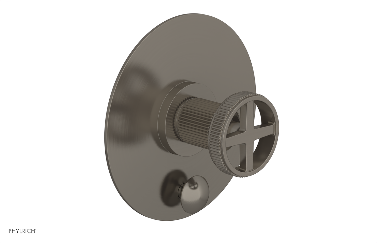 DUSTRIE - Pressure Balance Shower Plate with Diverter and Cross Handle Trim Set - Grooved 4-630