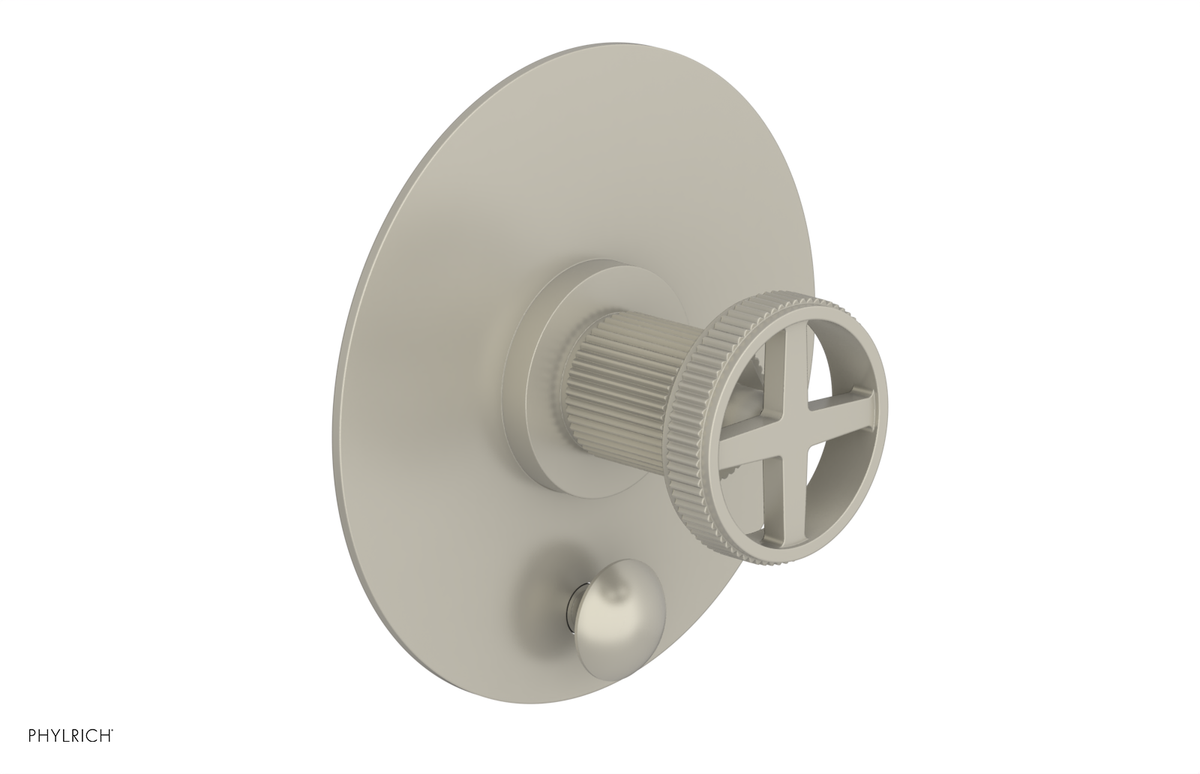 DUSTRIE - Pressure Balance Shower Plate with Diverter and Cross Handle Trim Set - Grooved 4-630