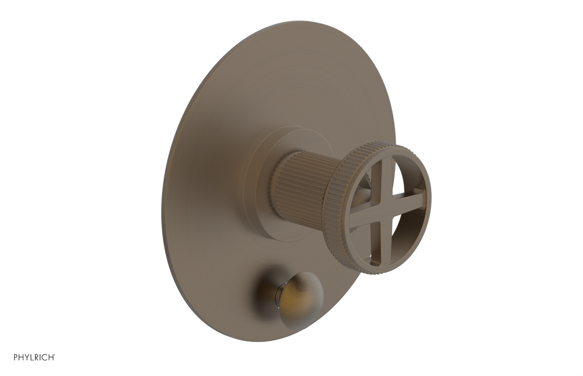 DUSTRIE - Pressure Balance Shower Plate with Diverter and Cross Handle Trim Set - Grooved 4-630