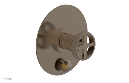 DUSTRIE - Pressure Balance Shower Plate with Diverter and Cross Handle Trim Set - Grooved 4-630
