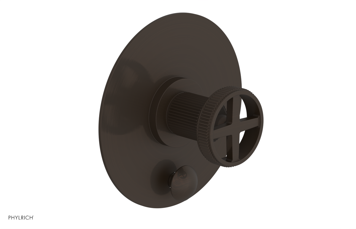 DUSTRIE - Pressure Balance Shower Plate with Diverter and Cross Handle Trim Set - Grooved 4-630