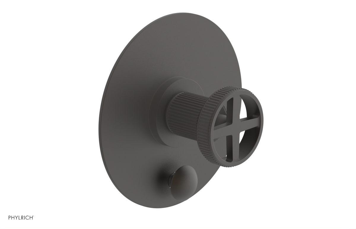 DUSTRIE - Pressure Balance Shower Plate with Diverter and Cross Handle Trim Set - Grooved 4-630
