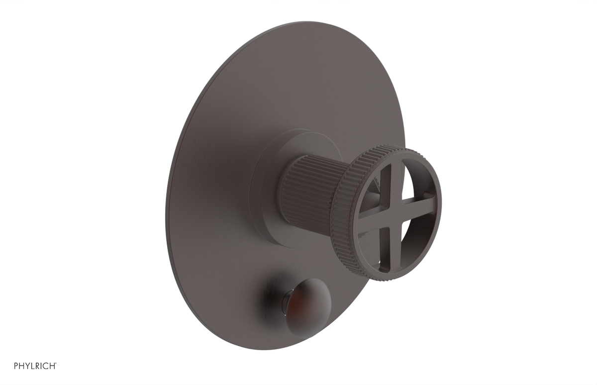 DUSTRIE - Pressure Balance Shower Plate with Diverter and Cross Handle Trim Set - Grooved 4-630