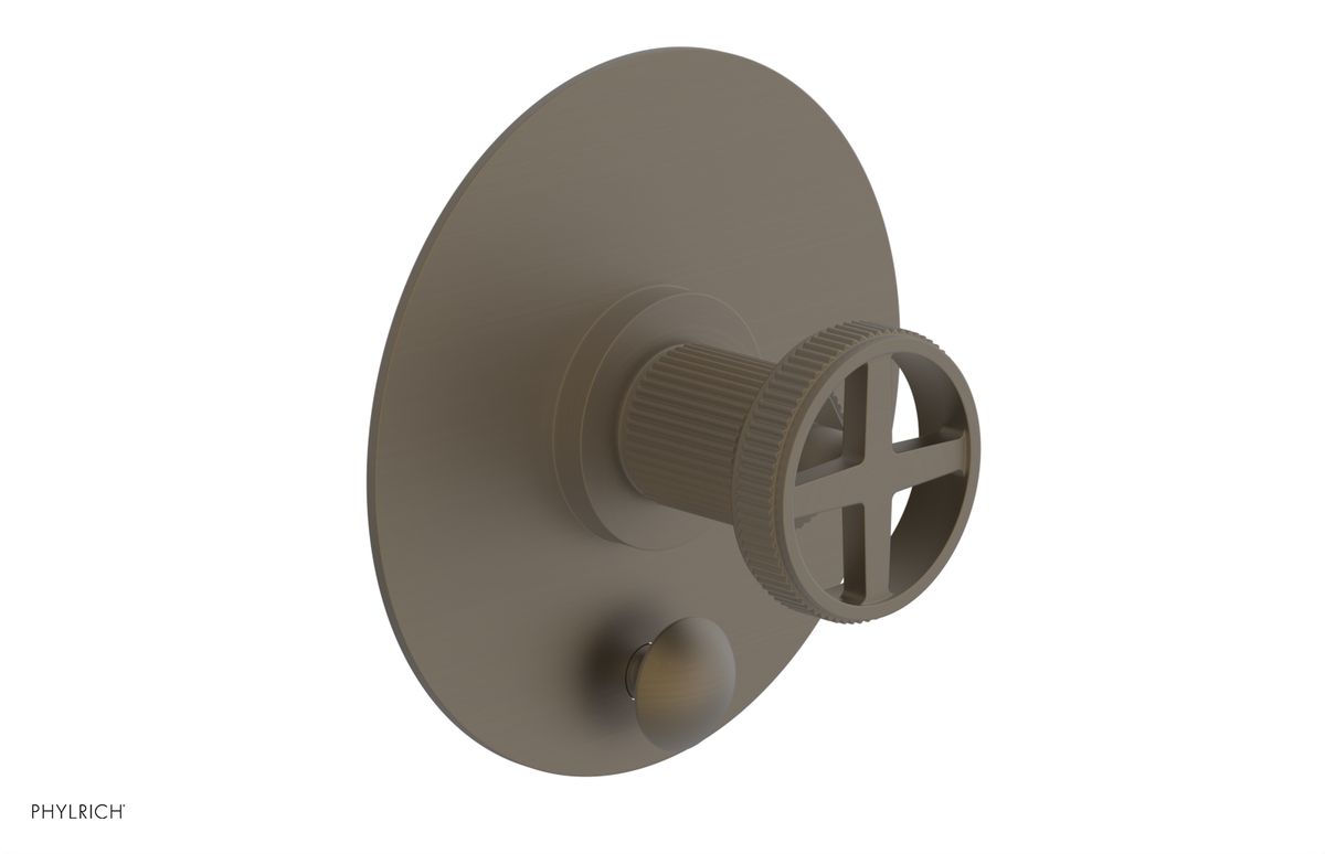 DUSTRIE - Pressure Balance Shower Plate with Diverter and Cross Handle Trim Set - Grooved 4-630
