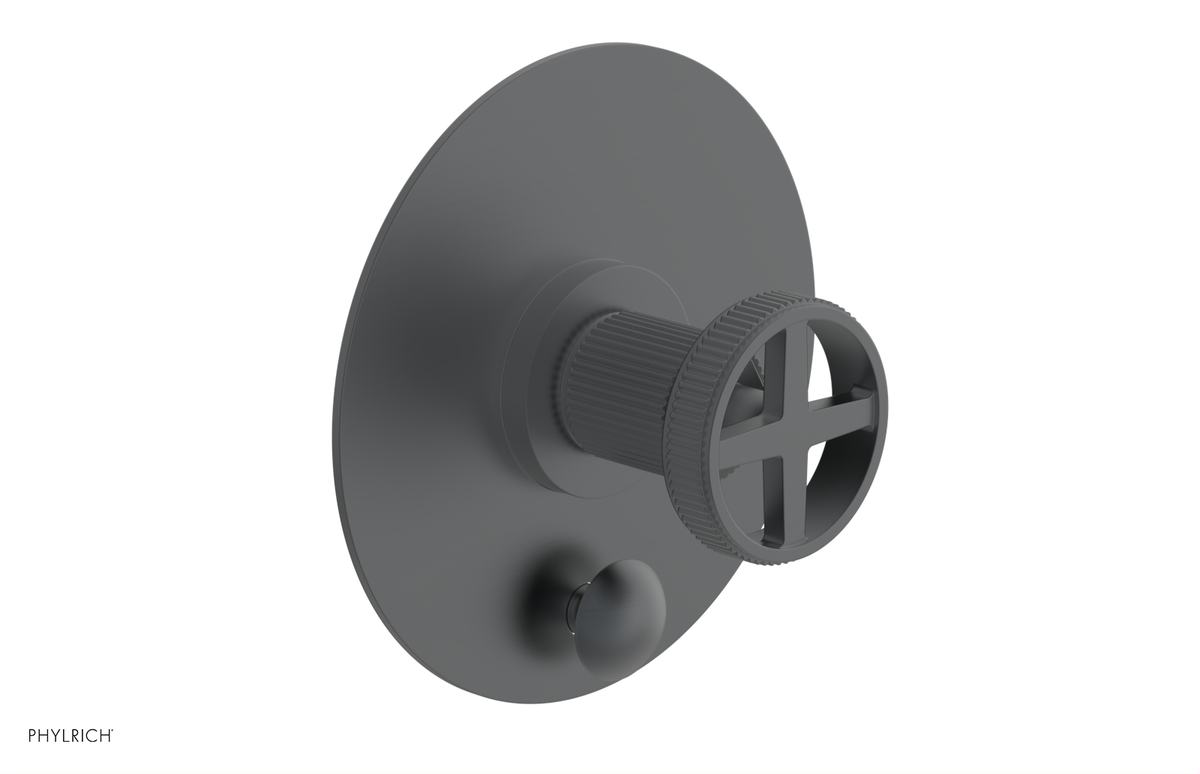 DUSTRIE - Pressure Balance Shower Plate with Diverter and Cross Handle Trim Set - Grooved 4-630