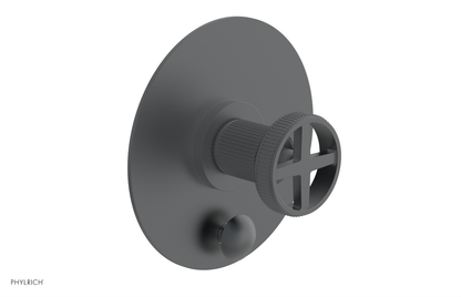 DUSTRIE - Pressure Balance Shower Plate with Diverter and Cross Handle Trim Set - Grooved 4-630