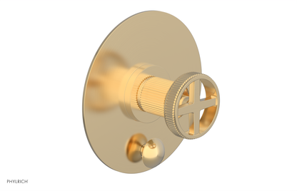 DUSTRIE - Pressure Balance Shower Plate with Diverter and Cross Handle Trim Set - Grooved 4-630