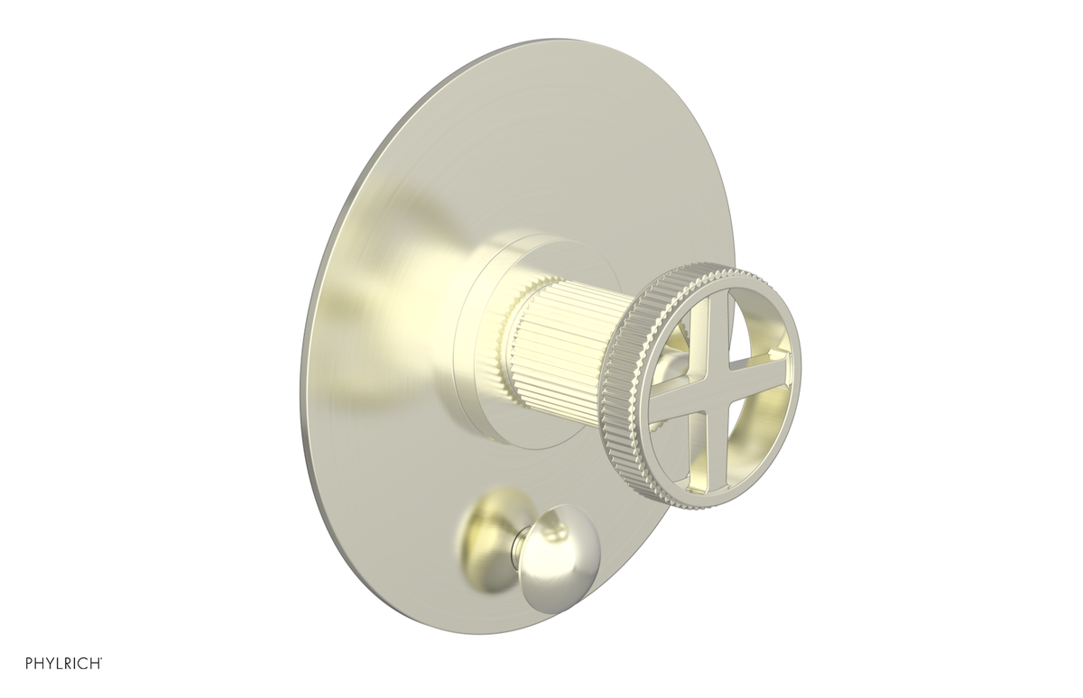 DUSTRIE - Pressure Balance Shower Plate with Diverter and Cross Handle Trim Set - Grooved 4-630