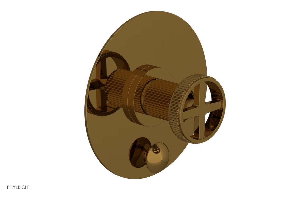 DUSTRIE - Pressure Balance Shower Plate with Diverter and Cross Handle Trim Set - Grooved 4-630