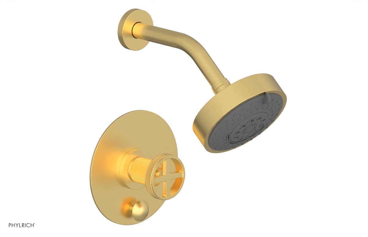 DUSTRIE - Pressure Balance Shower and Diverter Set (Less Spout) - Cross Handle - Grooved 4-655