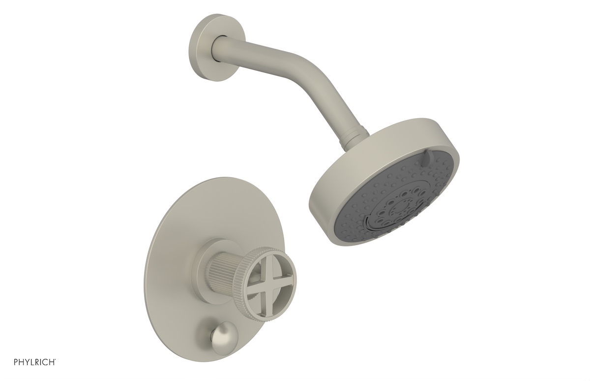 DUSTRIE - Pressure Balance Shower and Diverter Set (Less Spout) - Cross Handle - Grooved 4-655