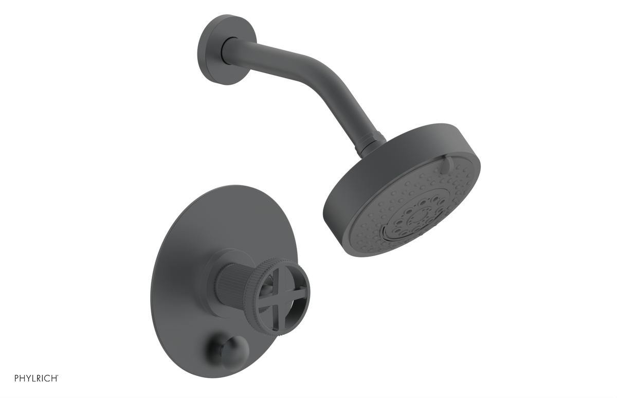 DUSTRIE - Pressure Balance Shower and Diverter Set (Less Spout) - Cross Handle - Grooved 4-655