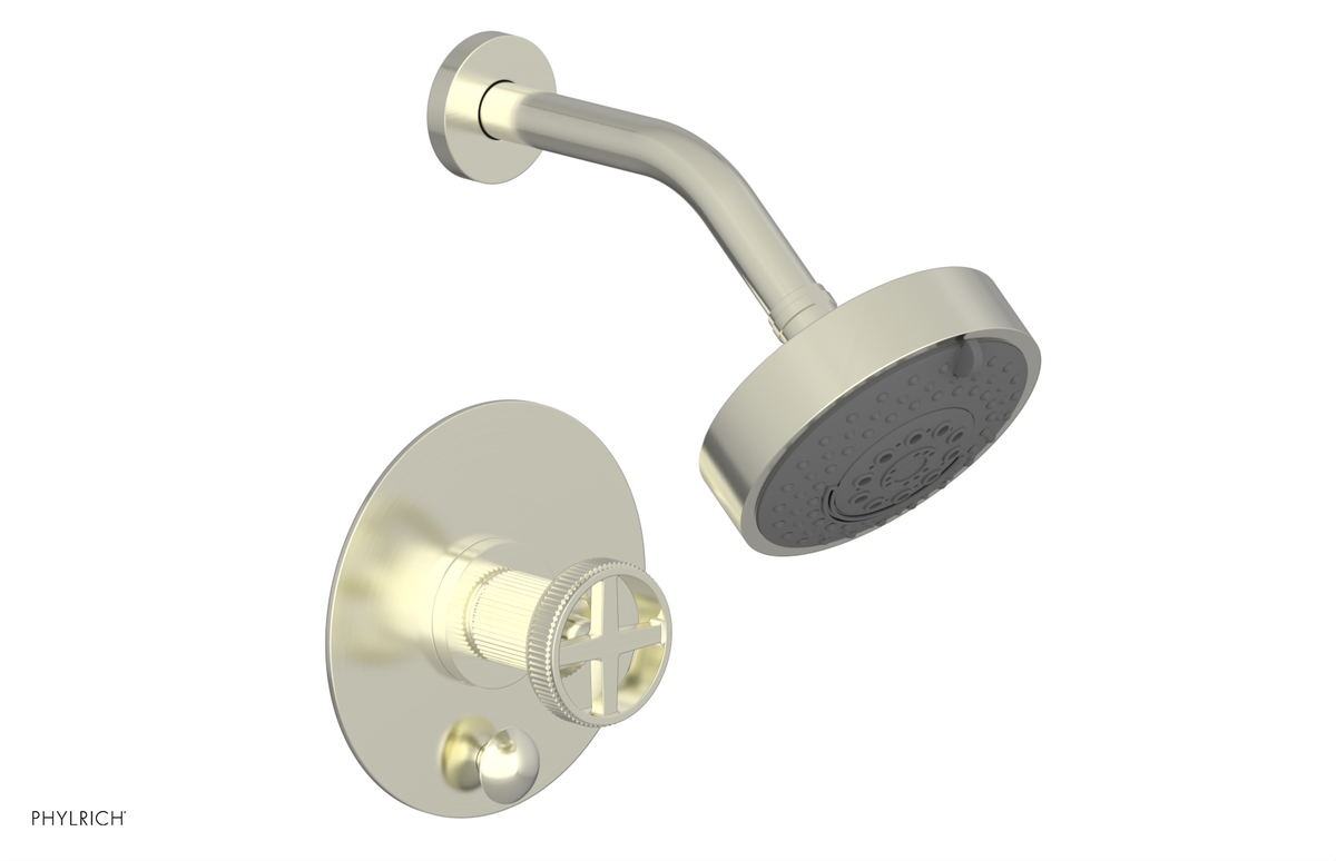 DUSTRIE - Pressure Balance Shower and Diverter Set (Less Spout) - Cross Handle - Grooved 4-655