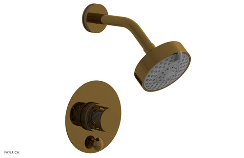 Phylrich JOLIE Pressure Balance Shower and Diverter Set (Less Spout), Round Handle with "Grey" Accents 4-677
