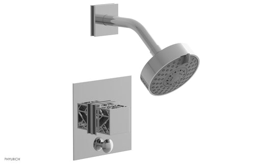 Phylrich JOLIE Pressure Balance Shower and Diverter Set (Less Spout), Square Handle with "Grey" Accents 4-678