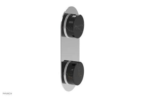 Phylrich CIRC - Thermostatic Valve with Volume Control or Diverter - Black Marble Handle 4-710