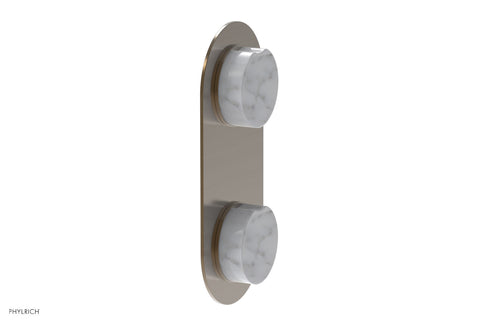 Phylrich CIRC - Thermostatic Valve with Volume Control or Diverter - White Marble Handle 4-710