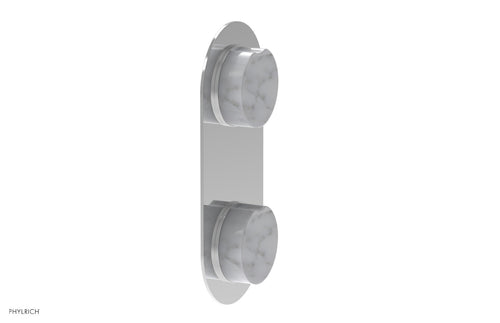 Phylrich CIRC - Thermostatic Valve with Volume Control or Diverter - White Marble Handle 4-710