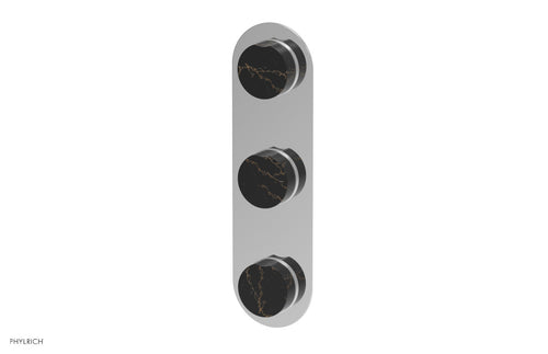 Phylrich CIRC - Thermostatic Valve with Two Volume Control - Black Marble Handles 4-713