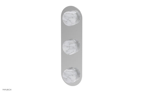 Phylrich CIRC - Thermostatic Valve with Two Volume Control - White Marble Handles 4-713