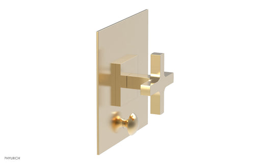 Phylrich CROI - Pressure Balance Shower Plate with Diverter and Cross Handle Trim Set 4-726
