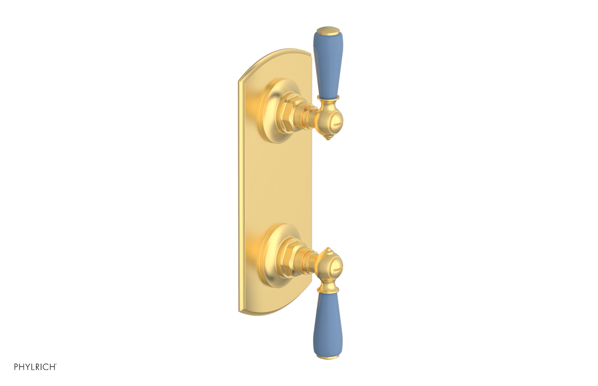 JAMESTOWN - Thermostatic Valve with Volume Control or Diverter with "Light Blue" Accents 4-738