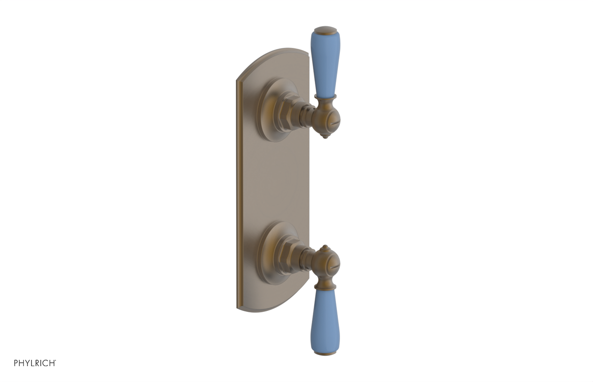 JAMESTOWN - Thermostatic Valve with Volume Control or Diverter with "Light Blue" Accents 4-738
