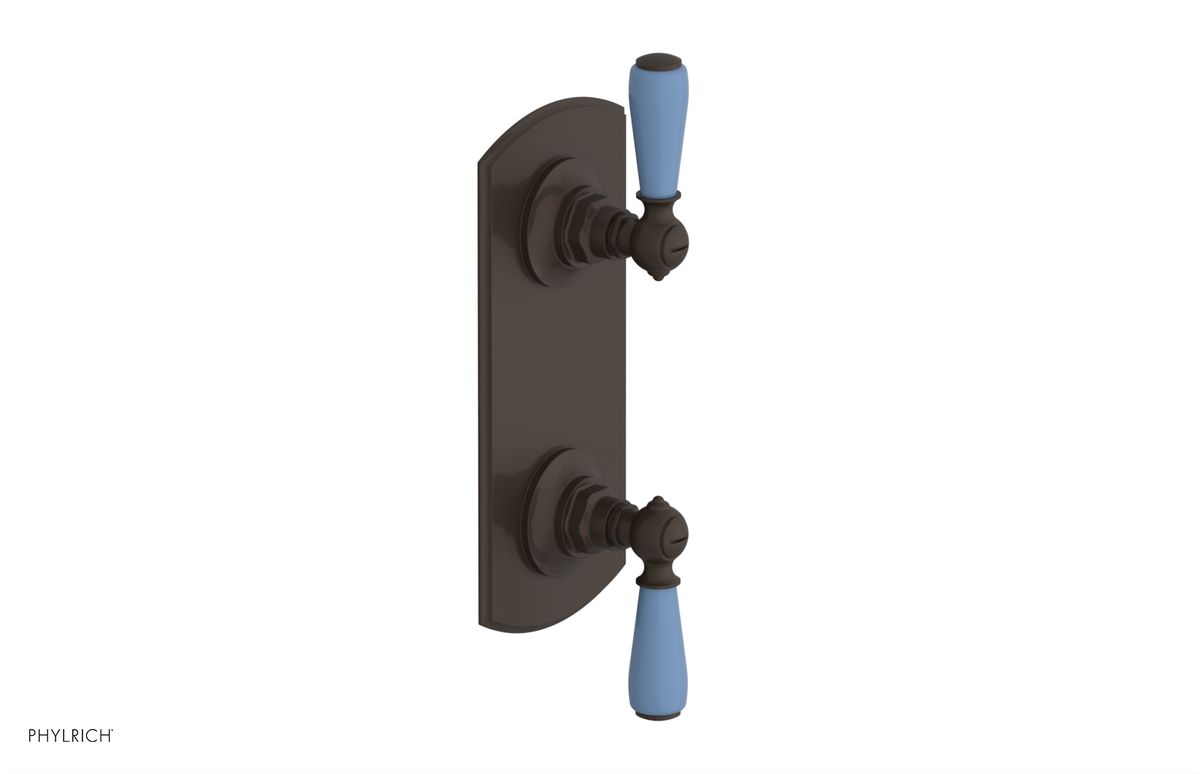 JAMESTOWN - Thermostatic Valve with Volume Control or Diverter with "Light Blue" Accents 4-738