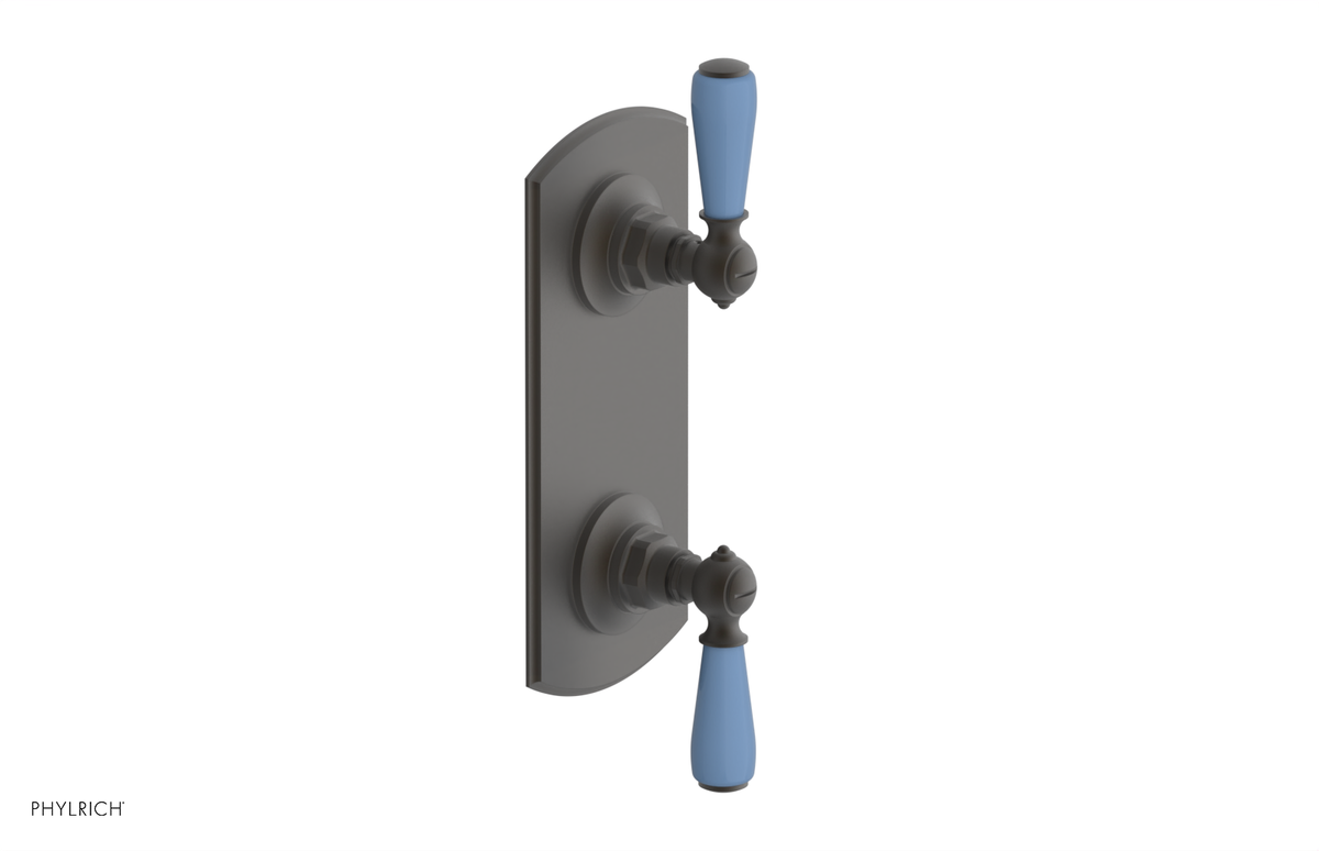 JAMESTOWN - Thermostatic Valve with Volume Control or Diverter with "Light Blue" Accents 4-738