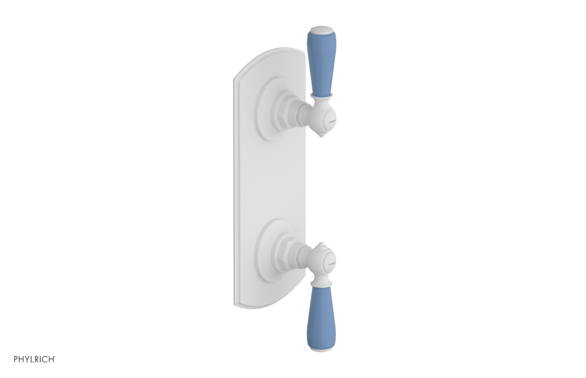 JAMESTOWN - Thermostatic Valve with Volume Control or Diverter with "Light Blue" Accents 4-738