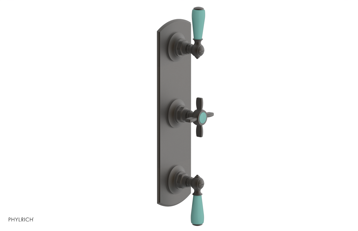 JAMESTOWN - Thermostatic Valve with Two Volume Control with "Turqoise" Accents 4-740