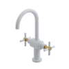 Rubinet Single Hole Dual Handle Lav. Set with LaSalle Spout (less drain) White